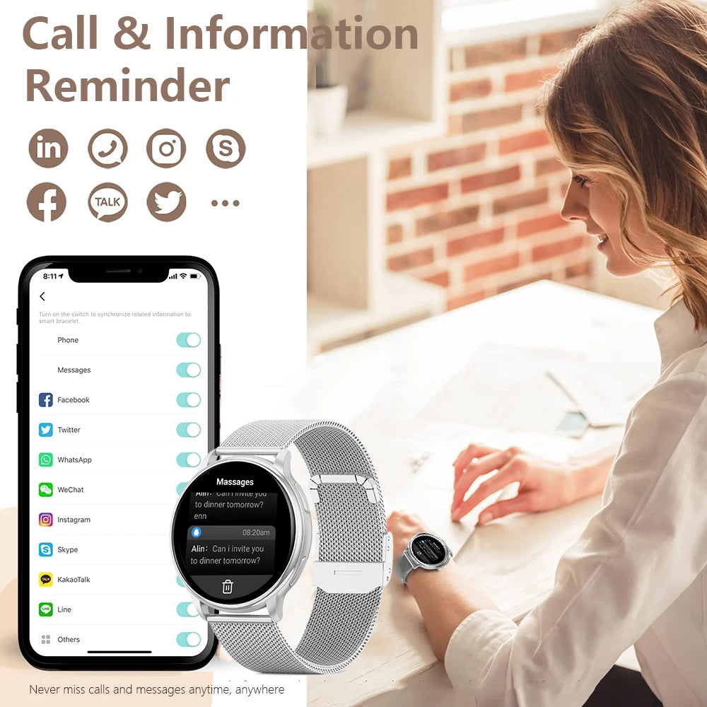 Smart Watch Women Fitness Tracker Heart Rate
