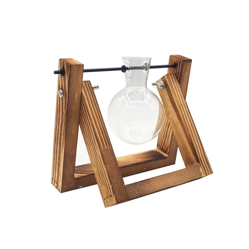 Wooden Frame Tabletop Vase Set Multi-Purpose Bonsai Planter
