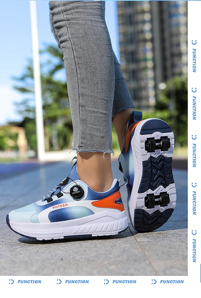 Two Wheels Roller Skating Shoes With Light