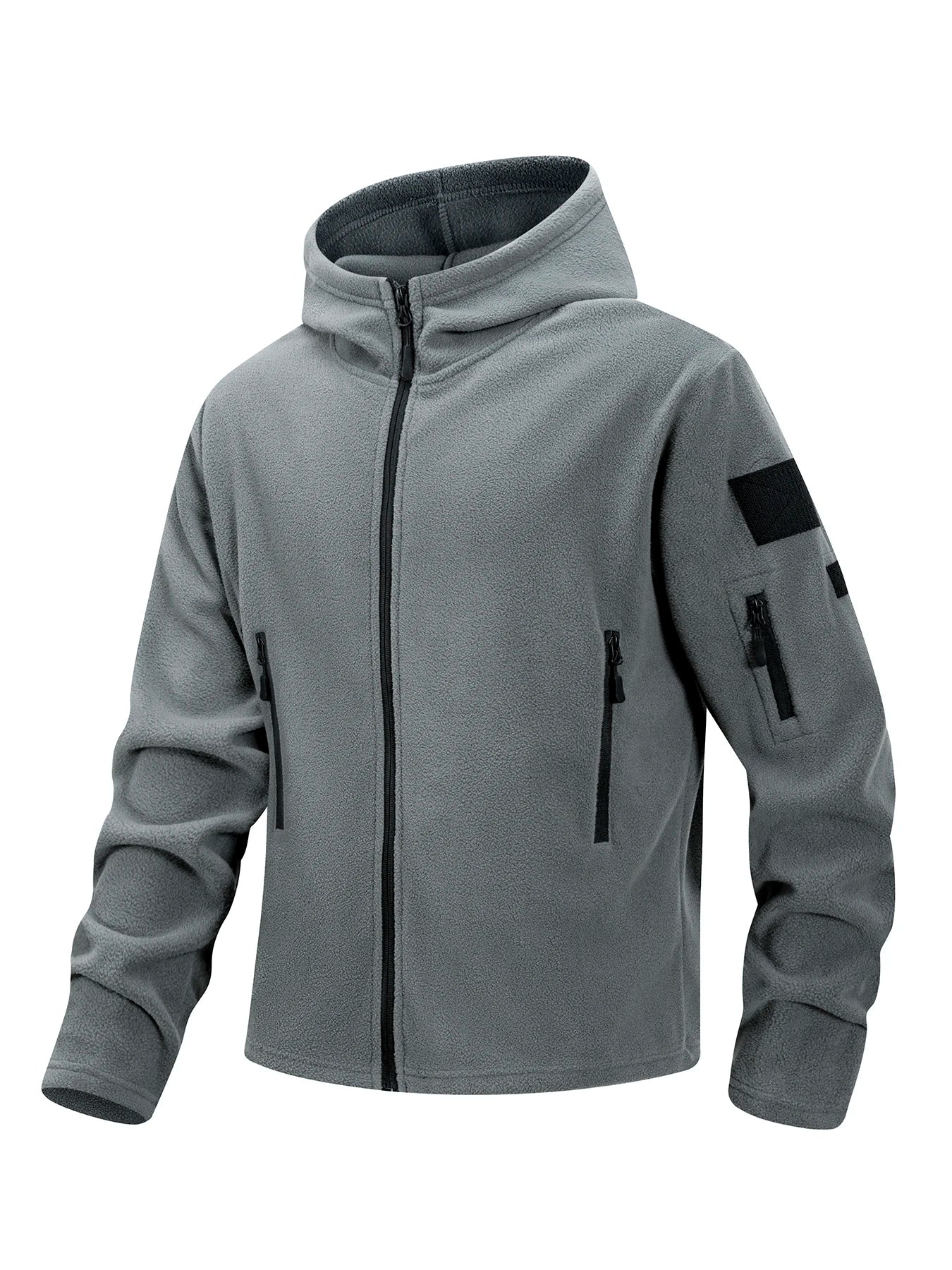 Men's Hiking Tactical Fleece Full Zip Hooded