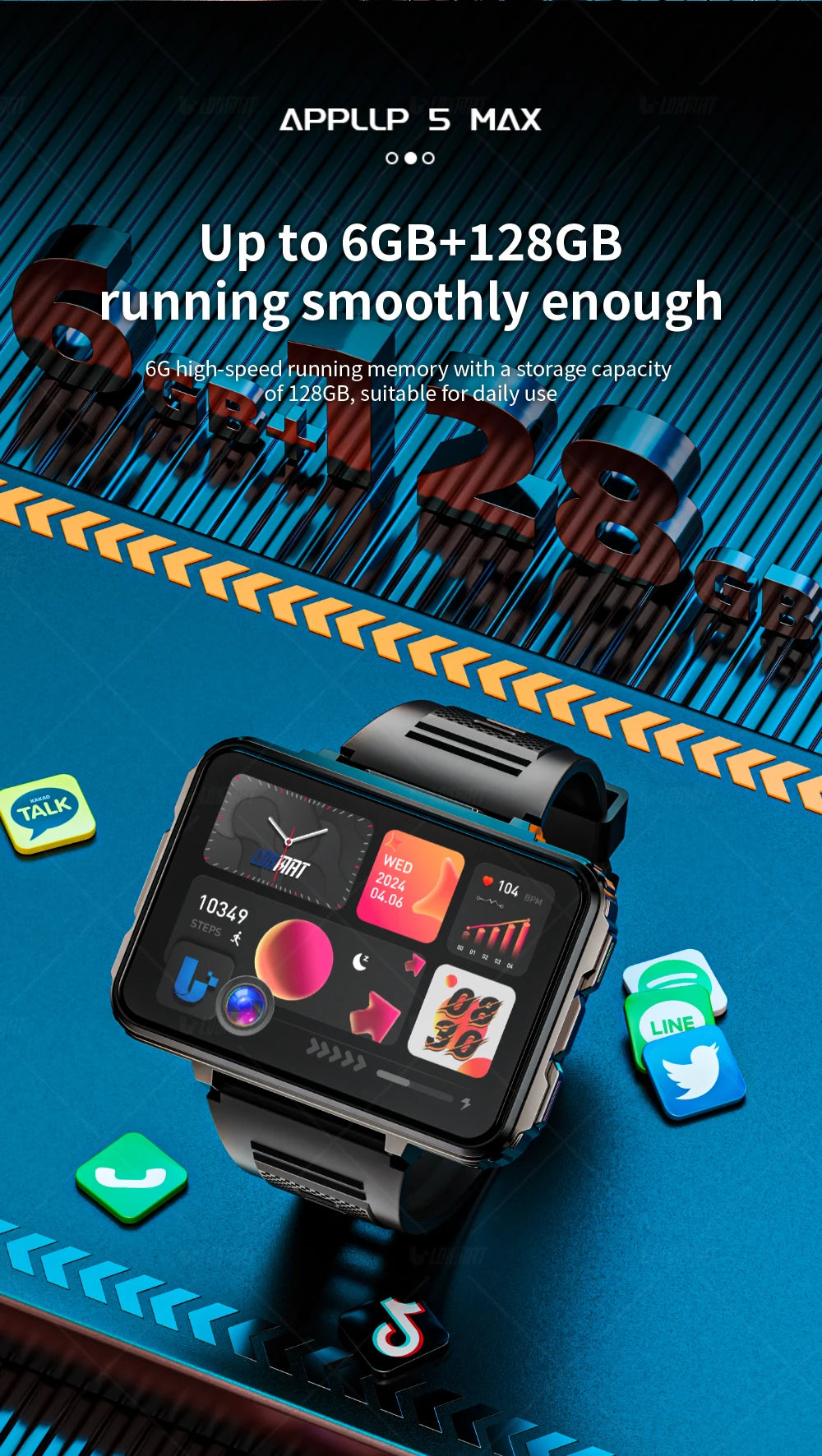 Smartwatches Dual Camera with Flashlight Gaming Watch