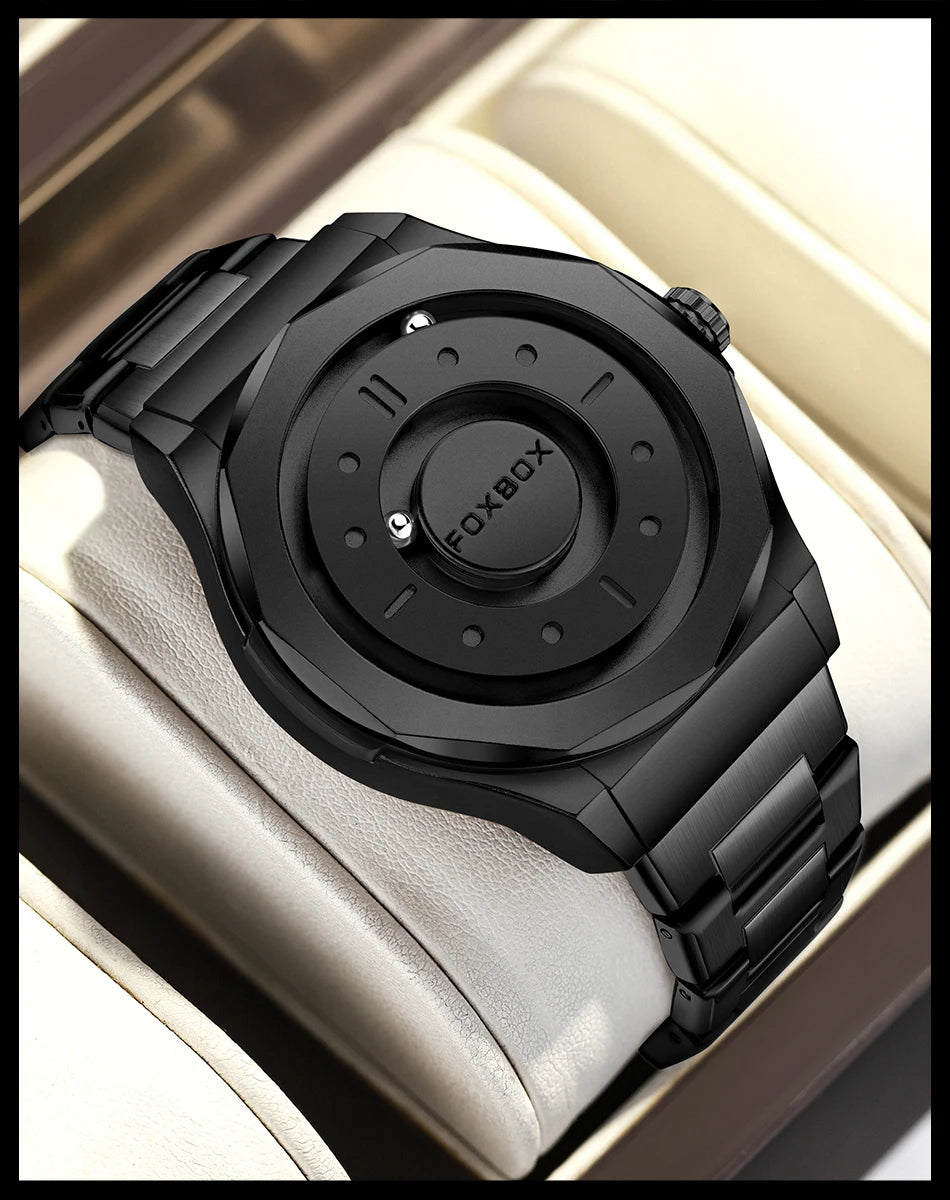 Outdoor Sports Waterproof Scrolling Pointer Magnetic Force Watch Men
