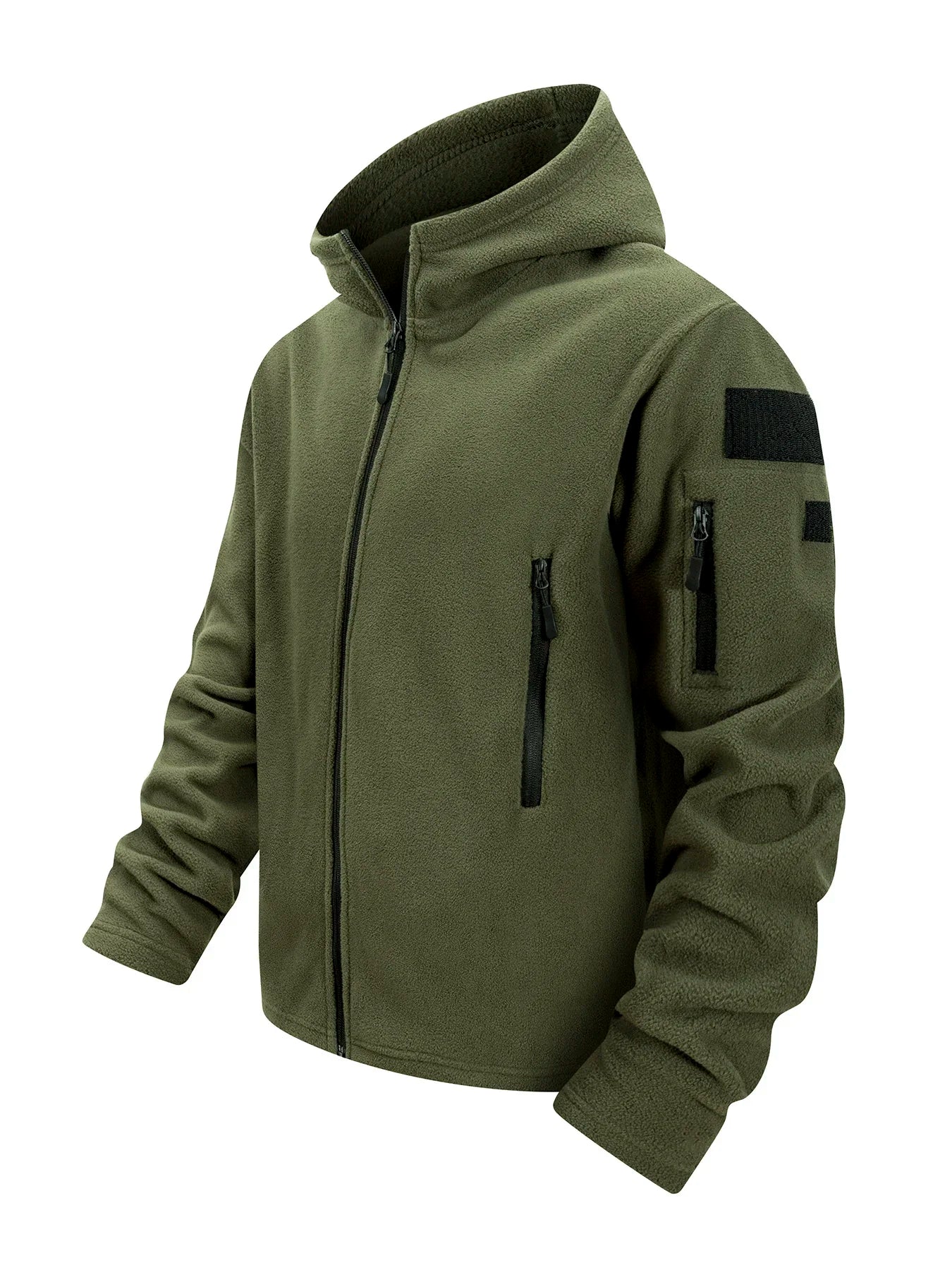 Men's Hiking Tactical Fleece Full Zip Hooded