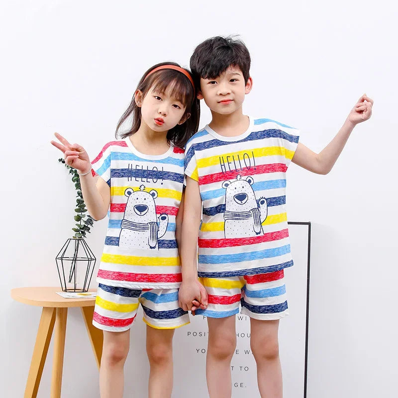 2PCS Cotton Short sleeve Children Clothing Suit