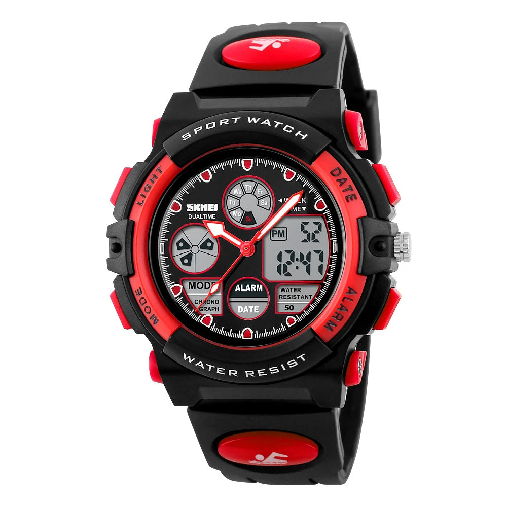 Waterproof Chrono Alarm Children Wristwatch For Boys Girls