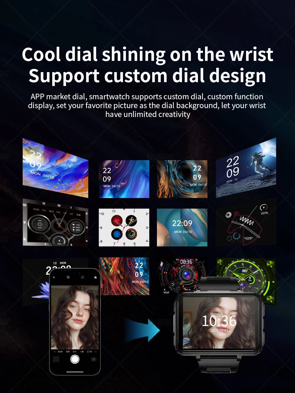 Smartwatches Dual Camera with Flashlight Gaming Watch