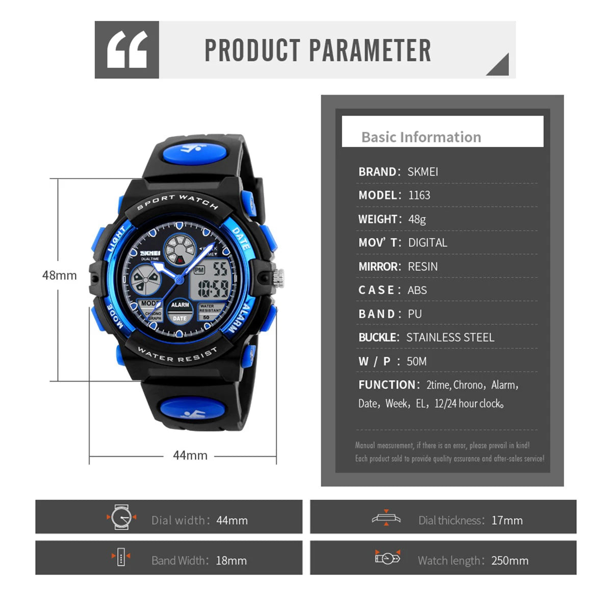 Waterproof Chrono Alarm Children Wristwatch For Boys Girls