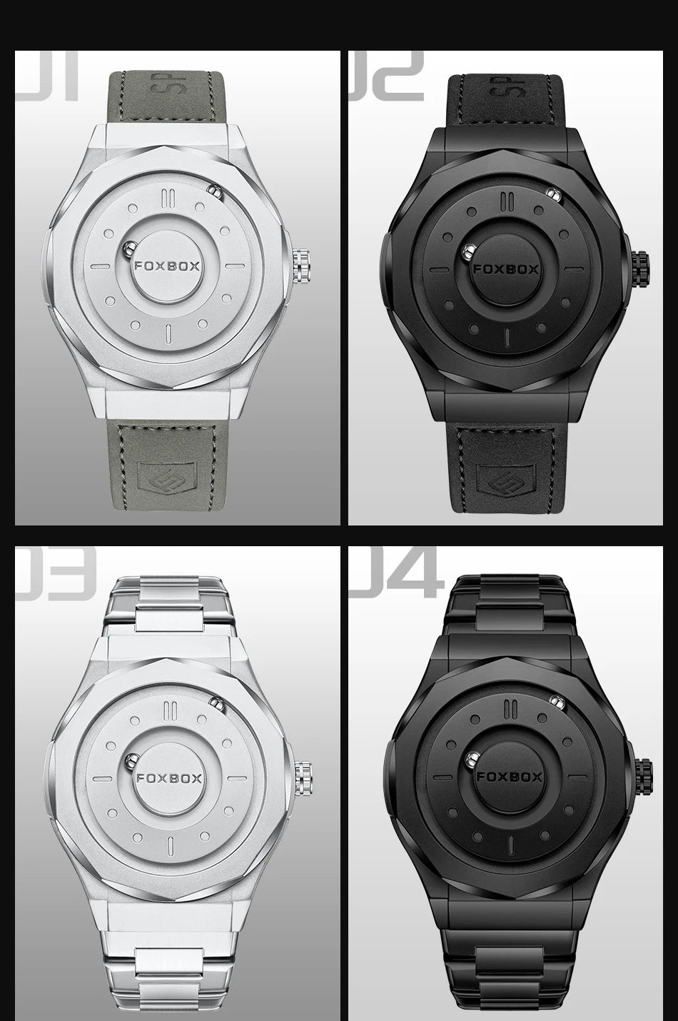 Outdoor Sports Waterproof Scrolling Pointer Magnetic Force Watch Men