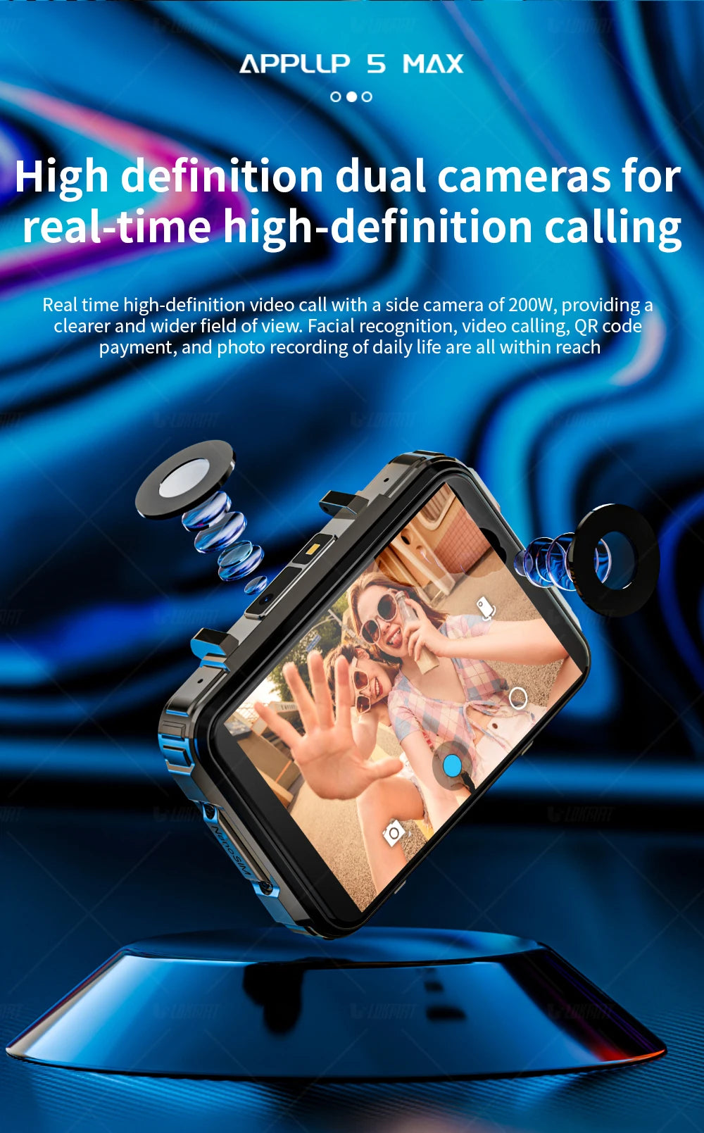Smartwatches Dual Camera with Flashlight Gaming Watch