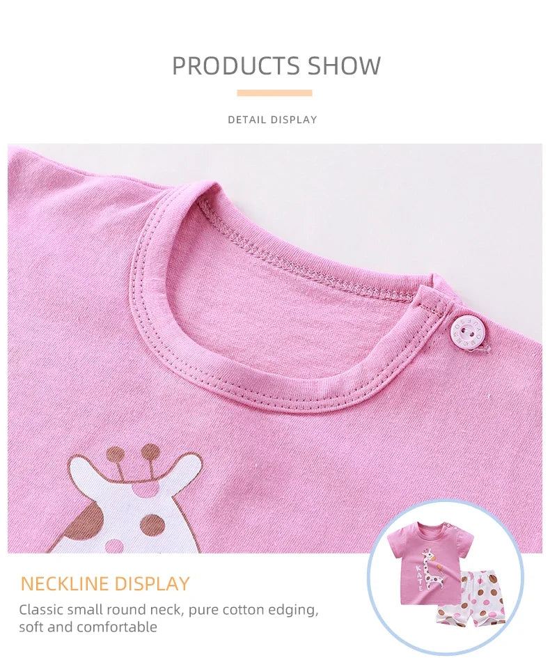2PCS Cotton Short sleeve Children Clothing Suit