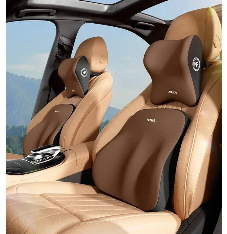 Comfortable Memory Foam Car Seat Cushion with Lumbar Support and Neck Pillow
