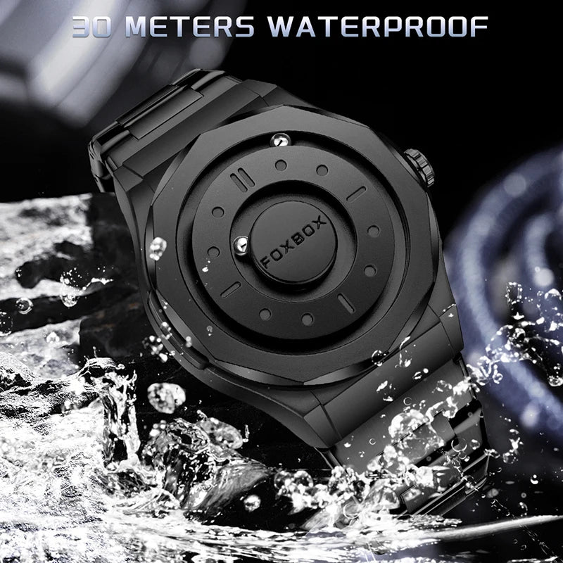 Outdoor Sports Waterproof Scrolling Pointer Magnetic Force Watch Men
