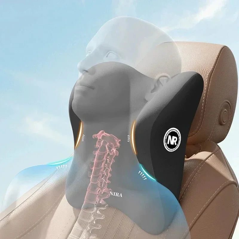 Comfortable Memory Foam Car Seat Cushion with Lumbar Support and Neck Pillow
