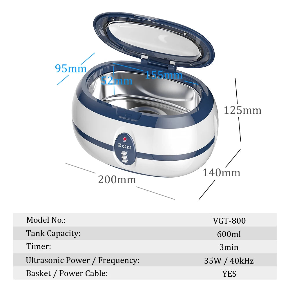 Ultrasonic Cleaner Bath and Basket for Cleaning Jewelry