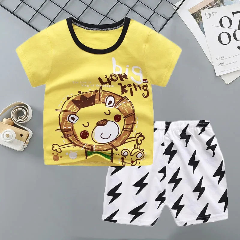 2PCS Cotton Short sleeve Children Clothing Suit