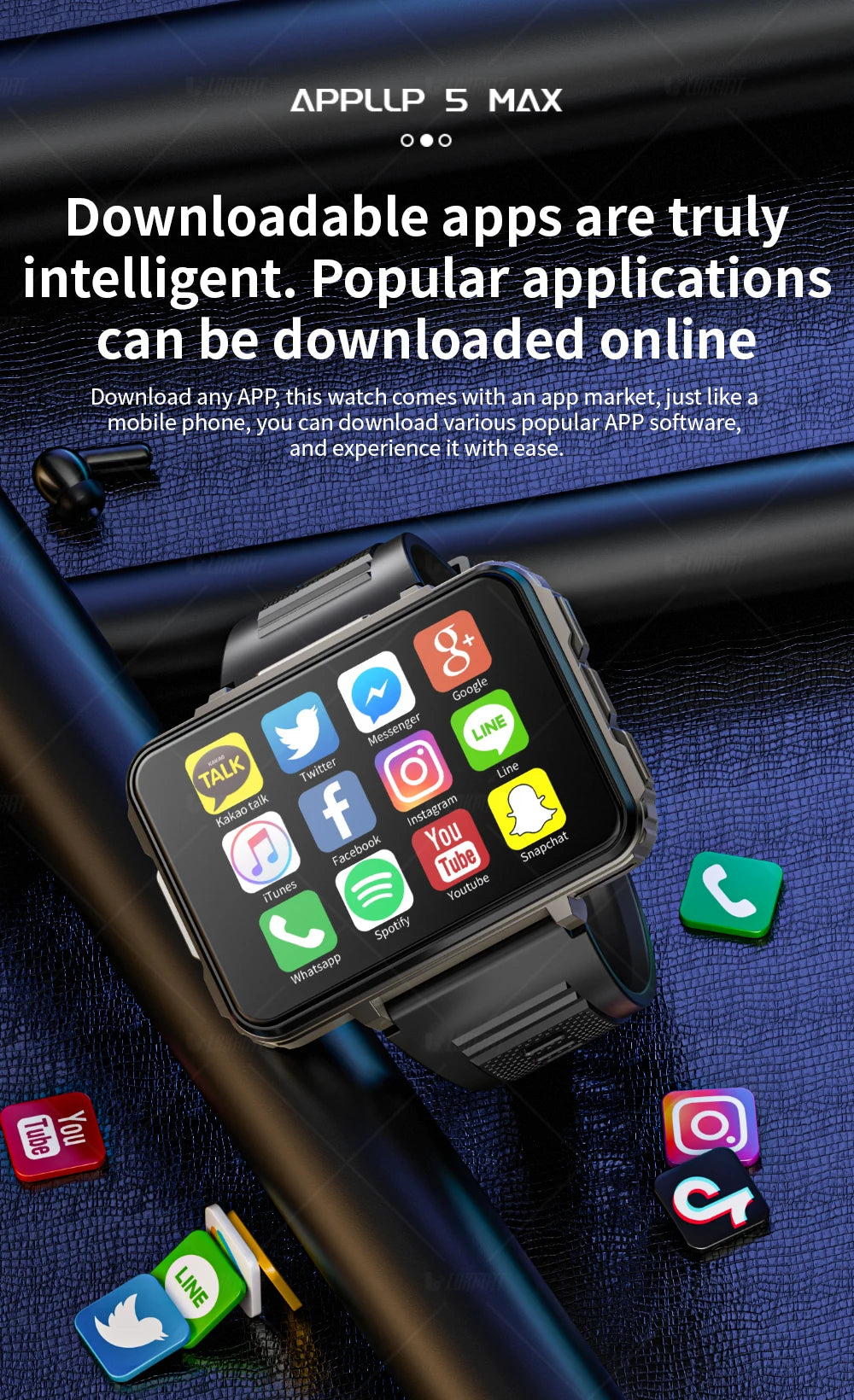 Smartwatches Dual Camera with Flashlight Gaming Watch