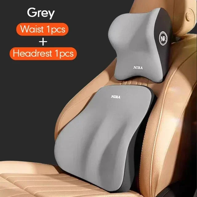 Comfortable Memory Foam Car Seat Cushion with Lumbar Support and Neck Pillow