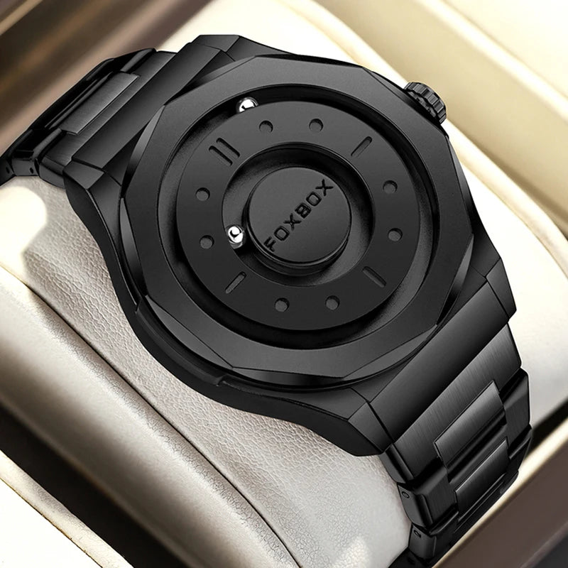 Outdoor Sports Waterproof Scrolling Pointer Magnetic Force Watch Men