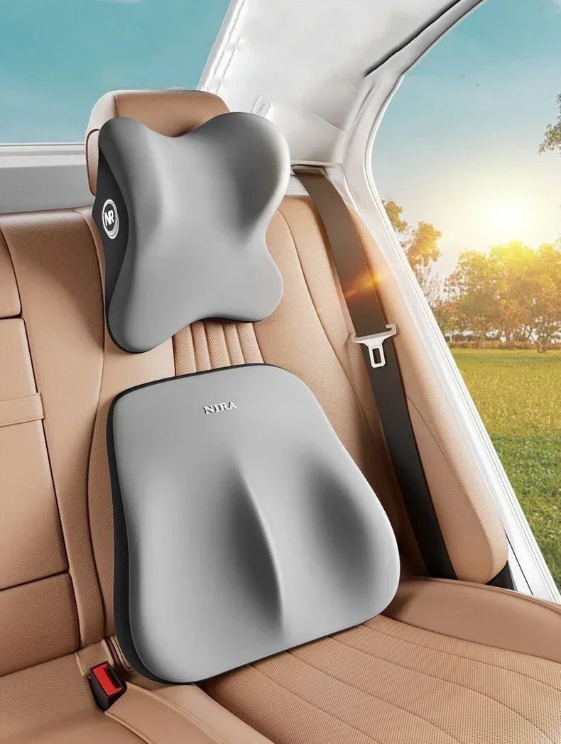 Comfortable Memory Foam Car Seat Cushion with Lumbar Support and Neck Pillow
