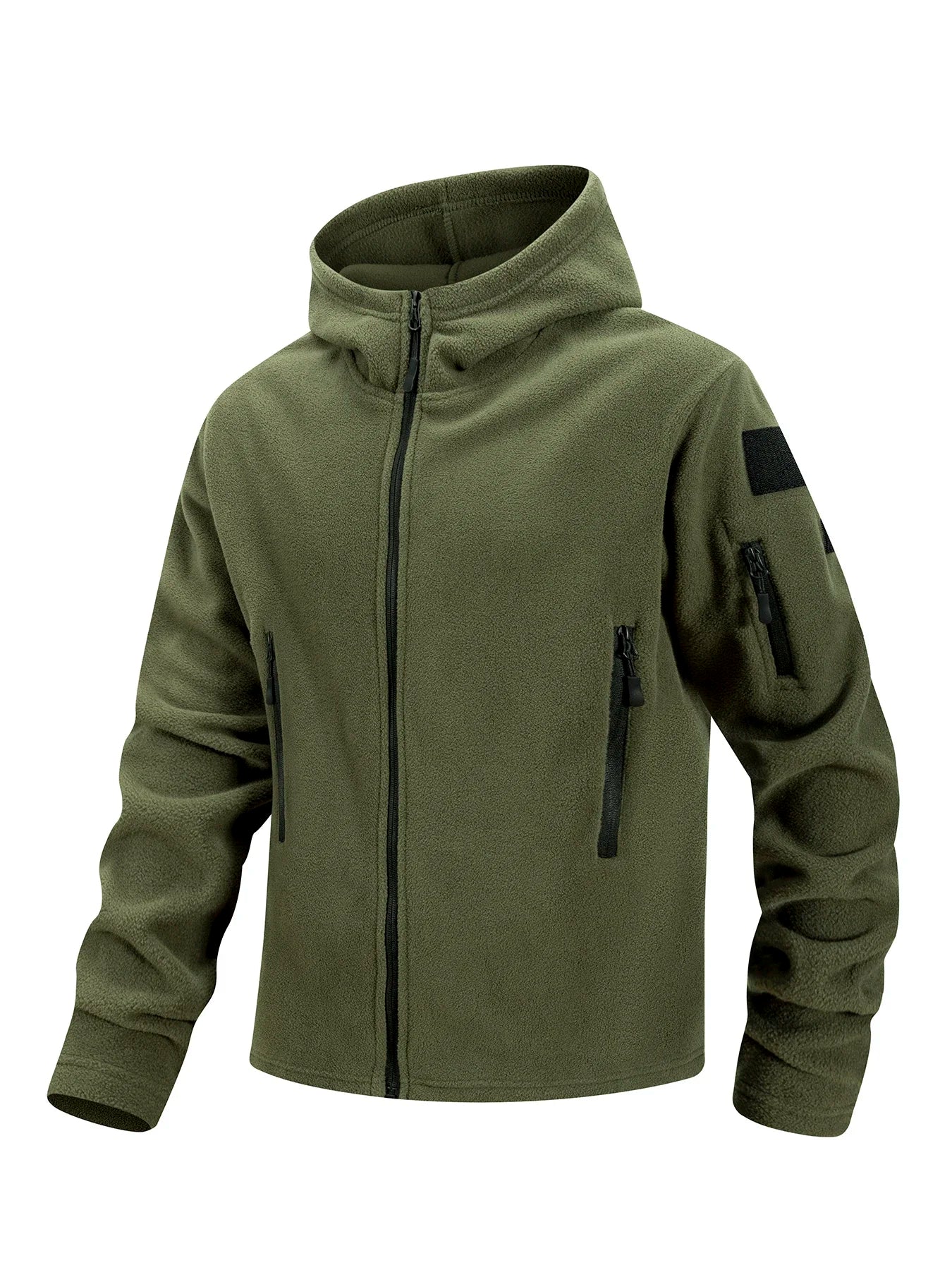 Men's Hiking Tactical Fleece Full Zip Hooded