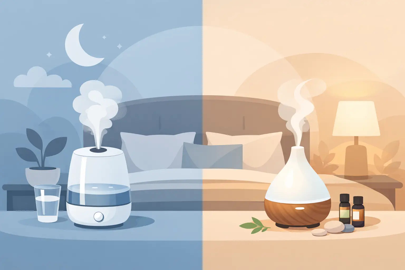 Humidifier vs Diffuser Bedroom Guide