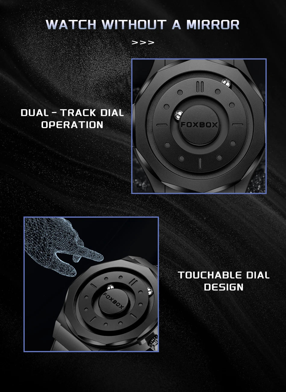 Outdoor Sports Waterproof Scrolling Pointer Magnetic Force Watch Men