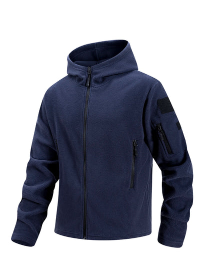 Men's Hiking Tactical Fleece Full Zip Hooded