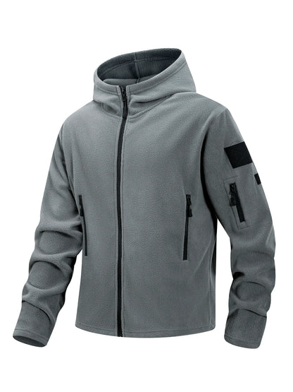 Men's Hiking Tactical Fleece Full Zip Hooded