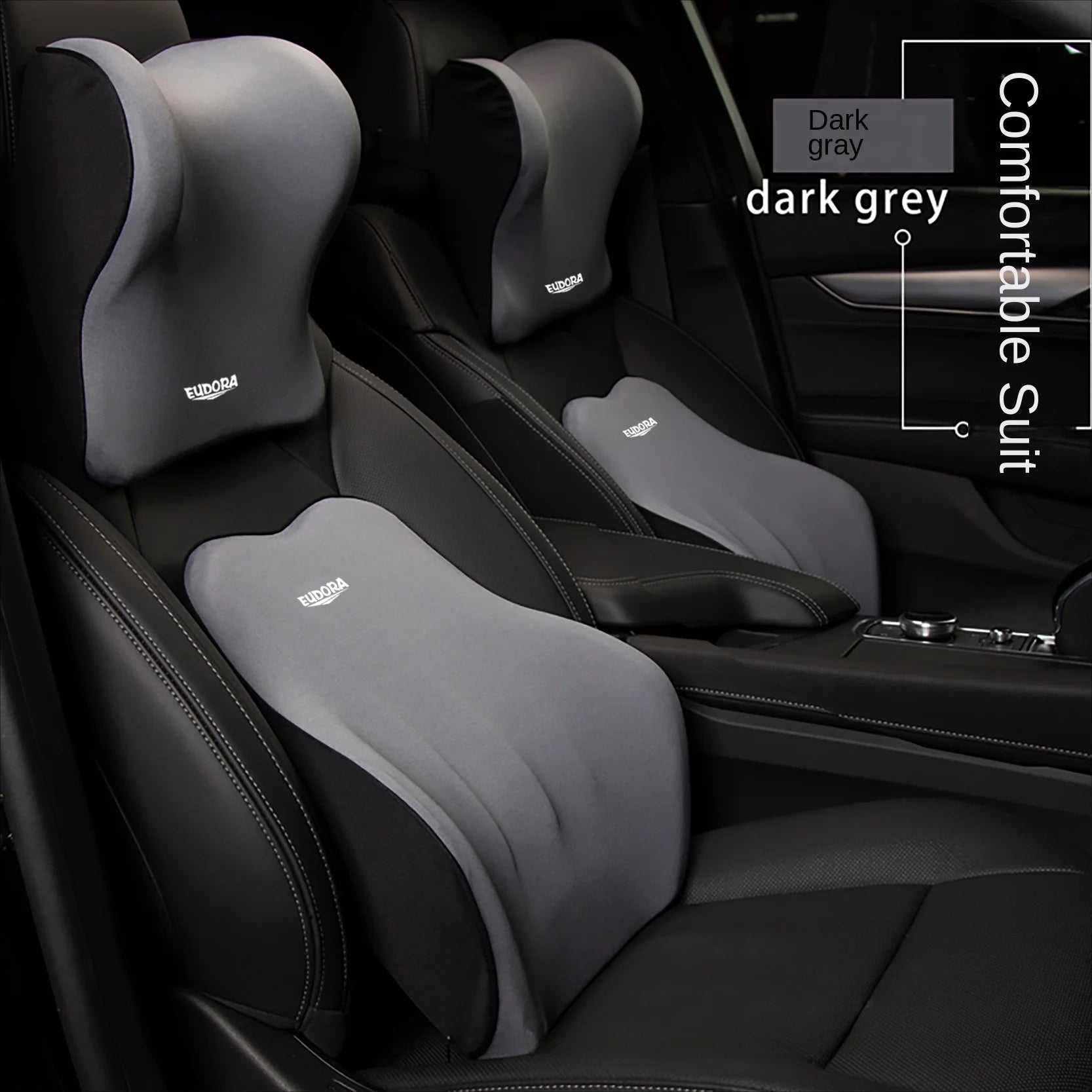 Comfortable Memory Foam Car Seat Cushion with Lumbar Support and Neck Pillow