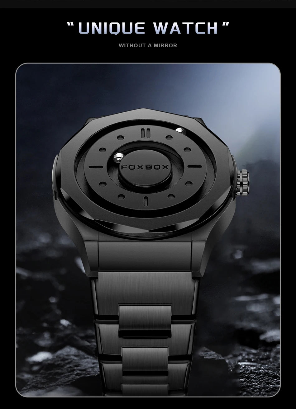 Outdoor Sports Waterproof Scrolling Pointer Magnetic Force Watch Men