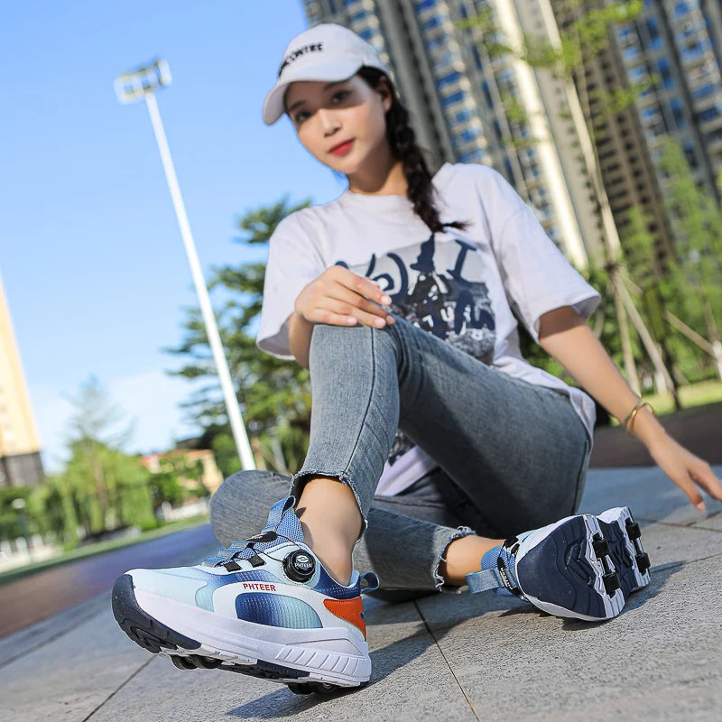 Two Wheels Roller Skating Shoes With Light