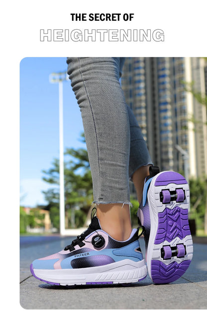 Two Wheels Roller Skating Shoes With Light
