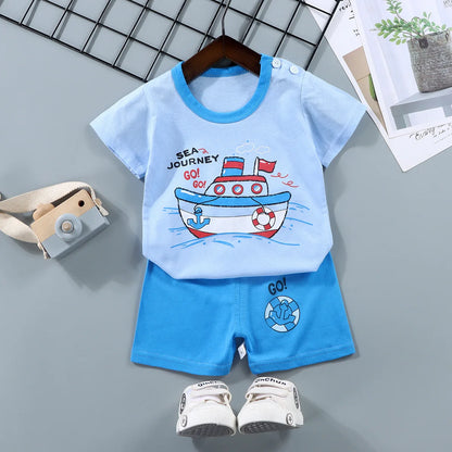 2PCS Cotton Short sleeve Children Clothing Suit