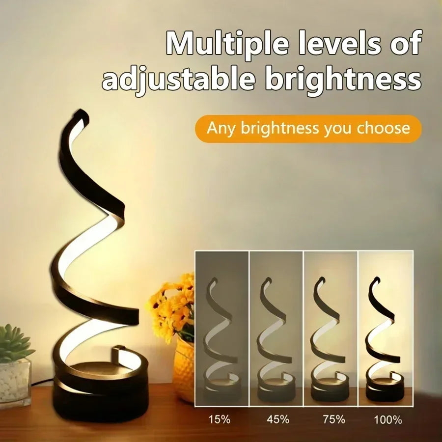Modern Minimalist Spiral desk Lamp Wire Controlled Three Color