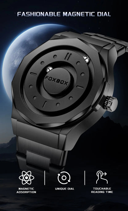 Outdoor Sports Waterproof Scrolling Pointer Magnetic Force Watch Men
