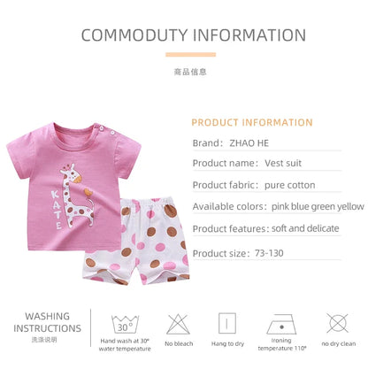 2PCS Cotton Short sleeve Children Clothing Suit