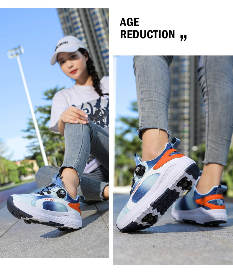 Two Wheels Roller Skating Shoes With Light