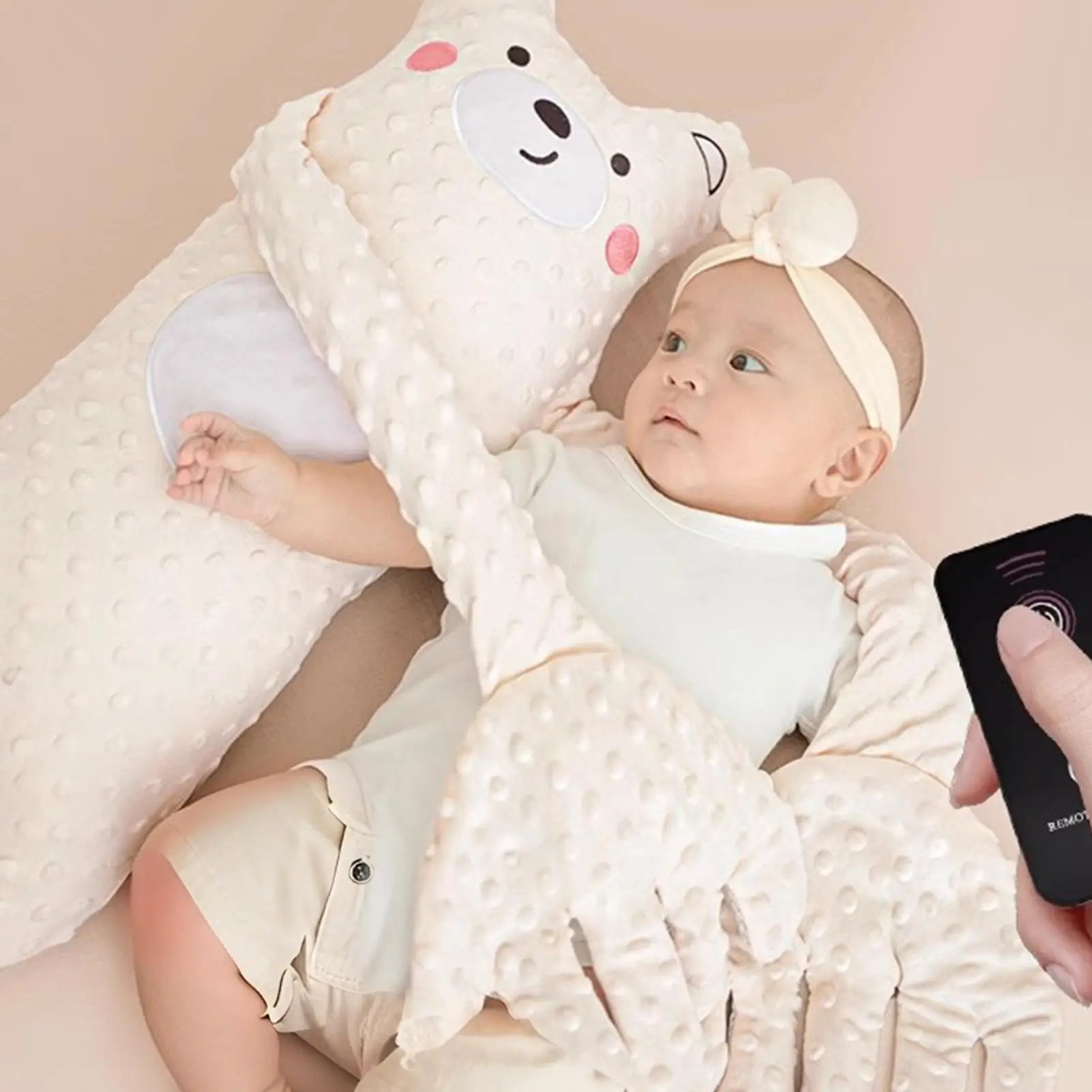 Remote Control  cute Animal Shaped baby sleep patting pillow
