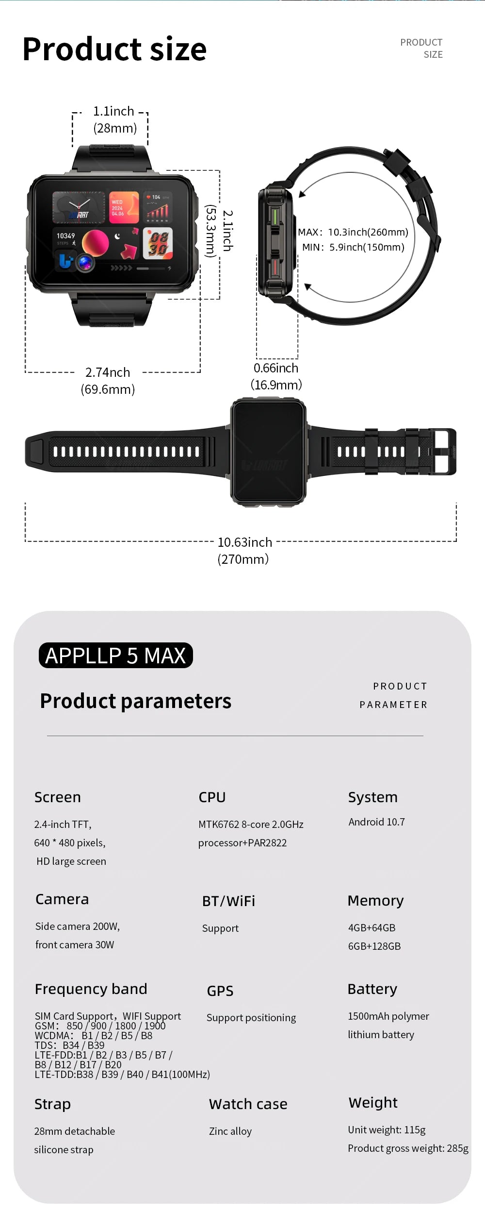 Smartwatches Dual Camera with Flashlight Gaming Watch
