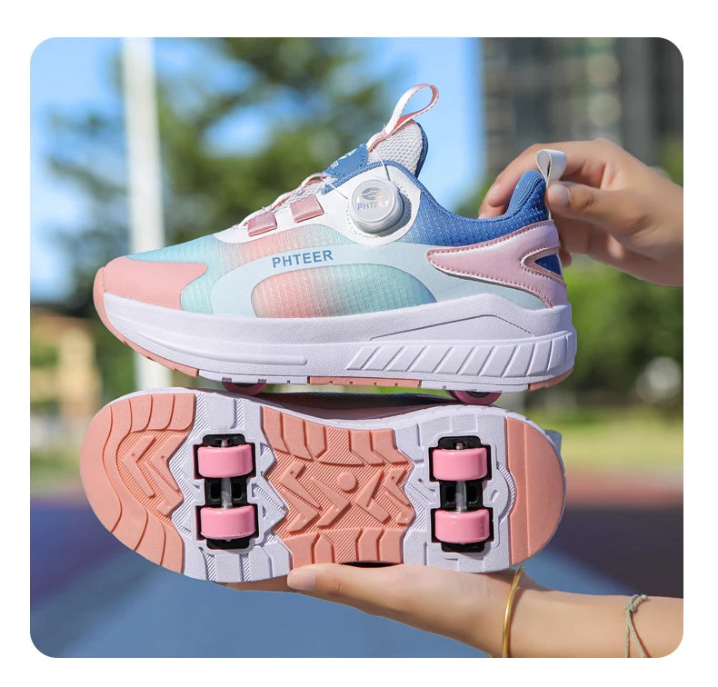 Two Wheels Roller Skating Shoes With Light