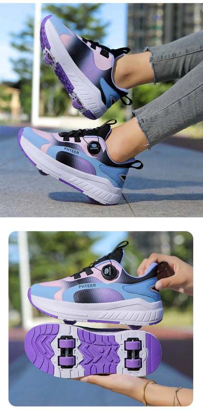 Two Wheels Roller Skating Shoes With Light