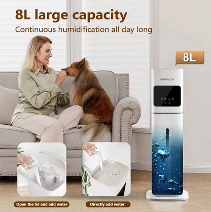 8L Household Humidifier Floor-Mounted Ultrasonic UV Air Mist Purifier
