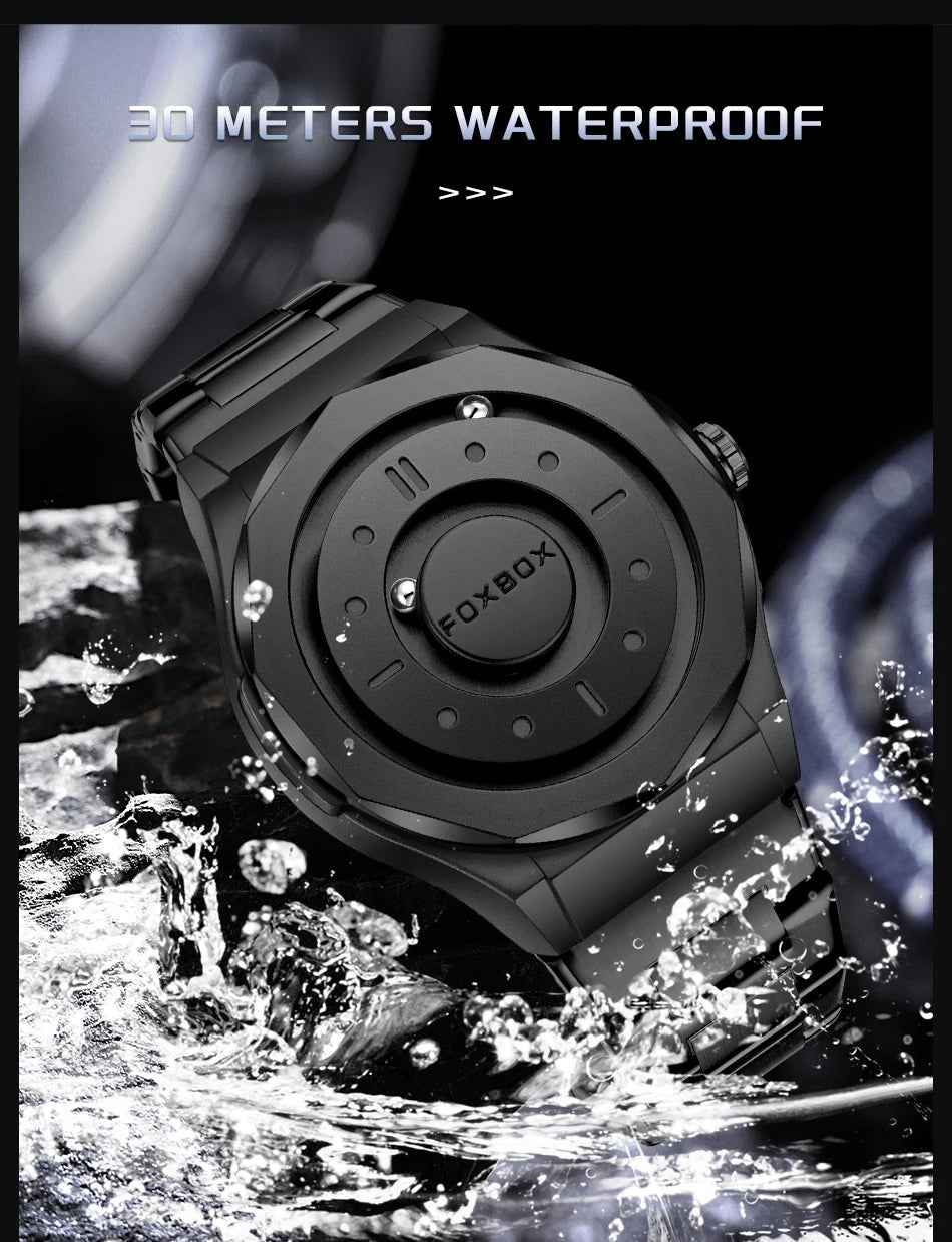 Outdoor Sports Waterproof Scrolling Pointer Magnetic Force Watch Men