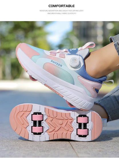 Two Wheels Roller Skating Shoes With Light