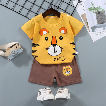 2PCS Cotton Short sleeve Children Clothing Suit