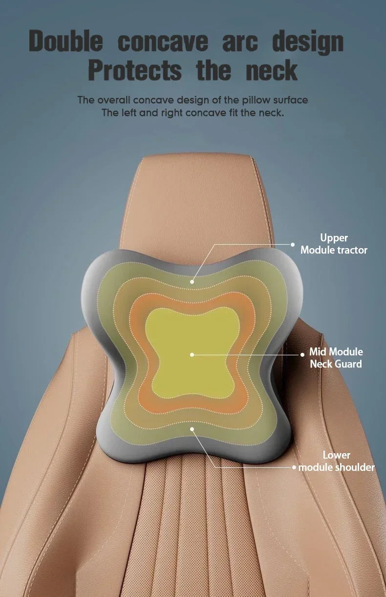 Comfortable Memory Foam Car Seat Cushion with Lumbar Support and Neck Pillow