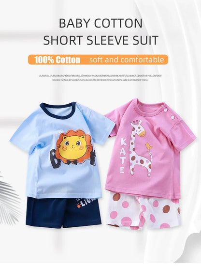 2PCS Cotton Short sleeve Children Clothing Suit