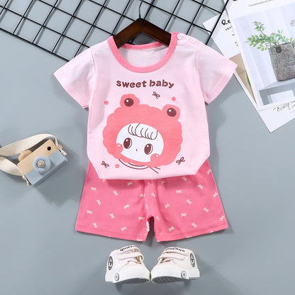 2PCS Cotton Short sleeve Children Clothing Suit