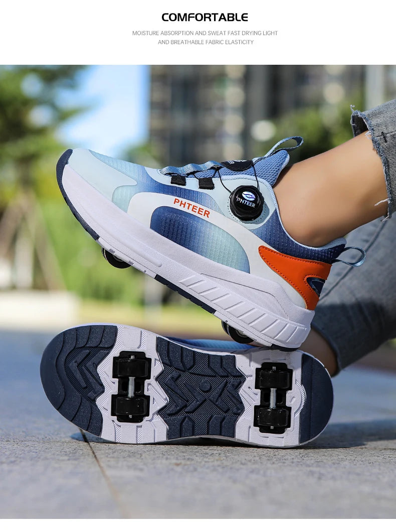 Two Wheels Roller Skating Shoes With Light