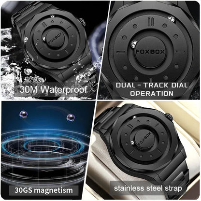 Outdoor Sports Waterproof Scrolling Pointer Magnetic Force Watch Men